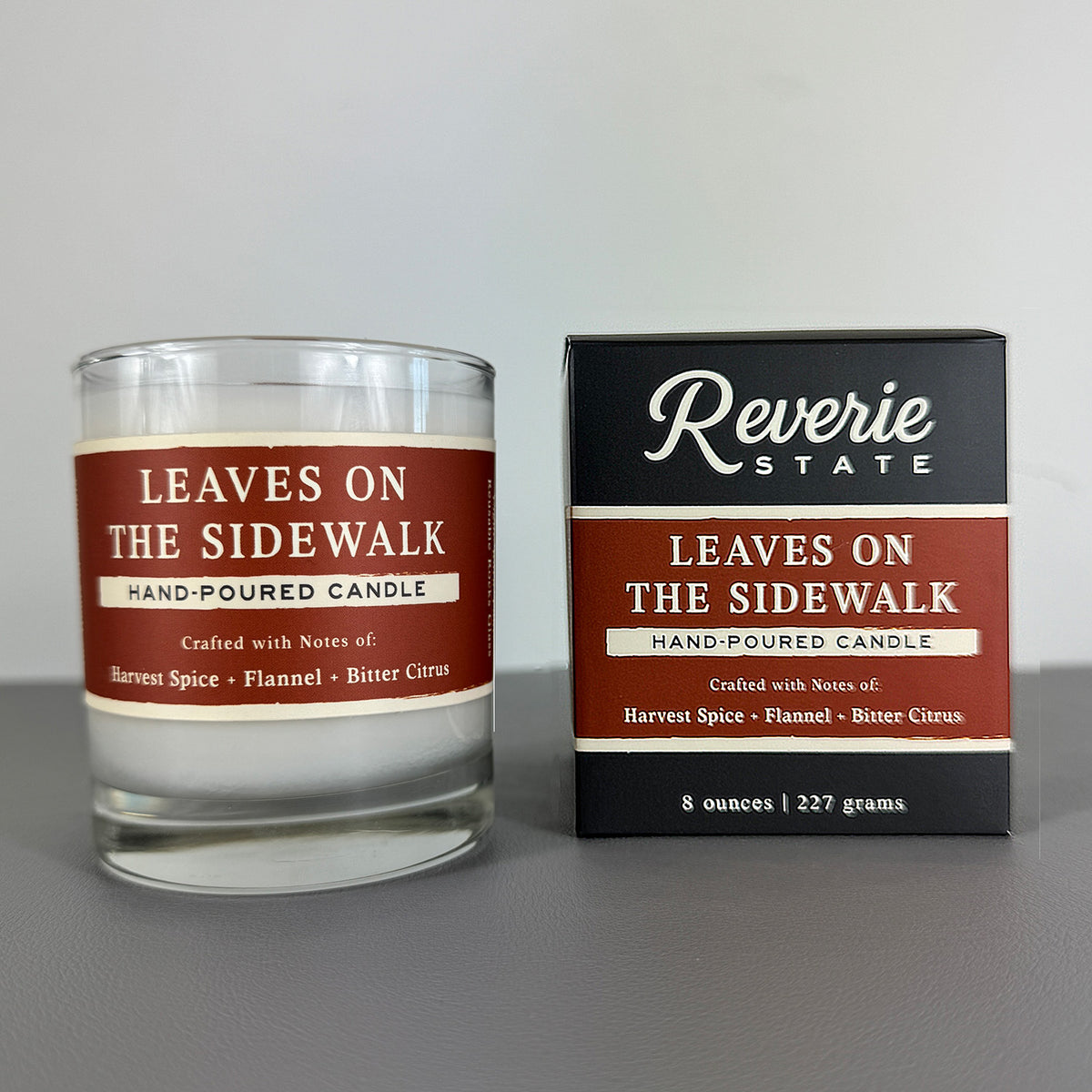 Leaves on the Sidewalk Candle